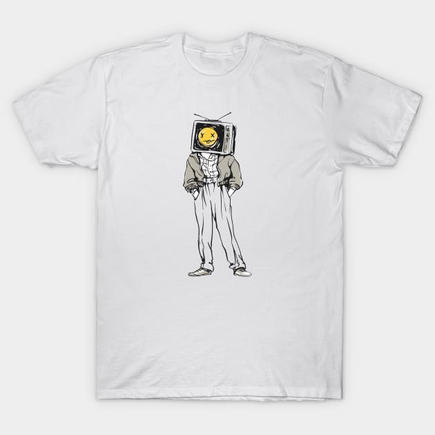 TV Head // Retro Television Illustration T-Shirt by SLAG_Creative